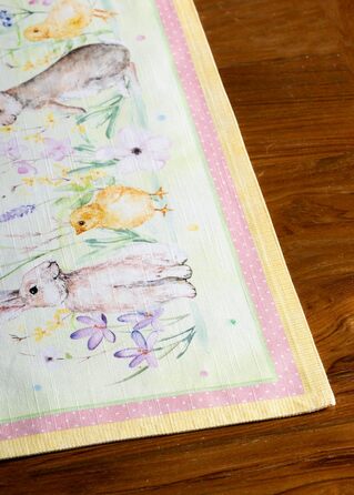 Бавовняні килимки для серветок, набір з 4 шт. , декоративні килимки для серветок, пасхальні килимки, що миються, для свят, вечерь, весни, літа (33 см x 48 см) (жовті), 39Hermine 100