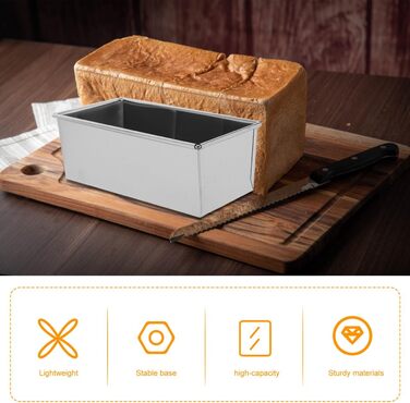 Форма для хліба Ciieeo з нержавіючої сталі, міцна форма для випікання хліба без кришки, універсальна форма для тостів для рівномірного випікання, легко миється, для домашнього та комерційного використання