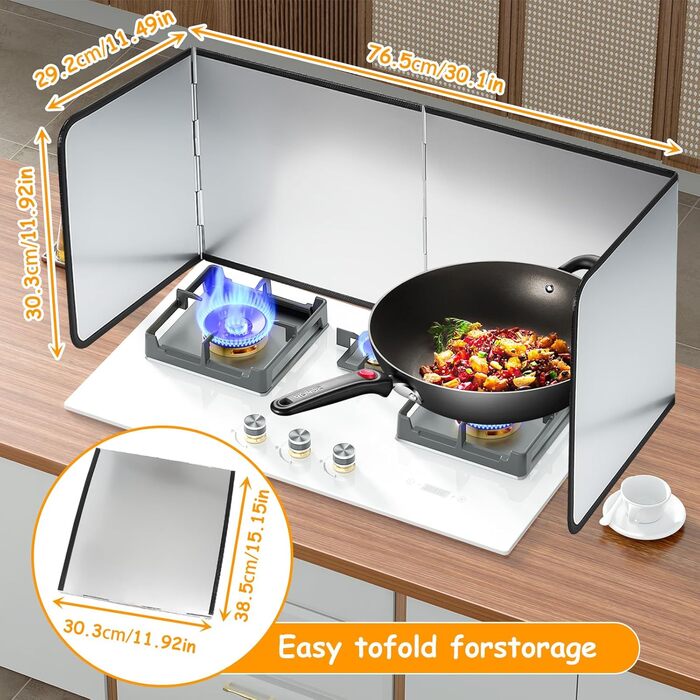 Складная кухонная защита от брызг для плиты mumisuto