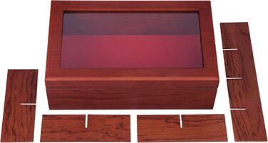 Чайна скринька від Apace Living - Розкішна дерев&39яна скринька для зберігання чаю - 8 відділень для зберігання чайних пакетиків - Чайна скринька ручної роботи з віконцем, стійким до подряпин - Елегантна скринька для зберігання чайних пакетиків (палісандр