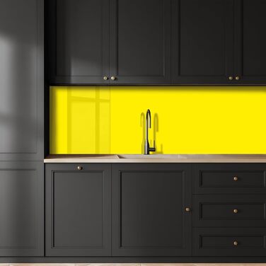 Кухонний фартух 60x250 см, самоклеючий фартух, кухонний фартух, кухонний фасад, самоклеючі кухонні фартухи - Осінь (Жовтий - Однотонний, 60 x 400 см)