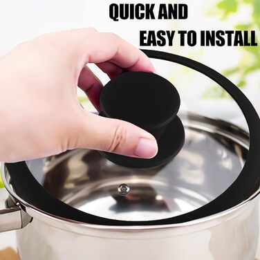 Силіконова універсальна кришка Anaeat для каструль, сковорідок та пателень загартоване скло з термостійким силіконовим обідком, підходить для посуду діаметром змінна кришка (2 чорні ручки)