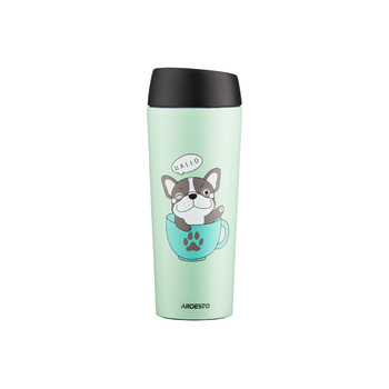 ARDESTO Thermal Mug Coffee time Frenchie 450 мл, нержавеющая сталь, зеленый