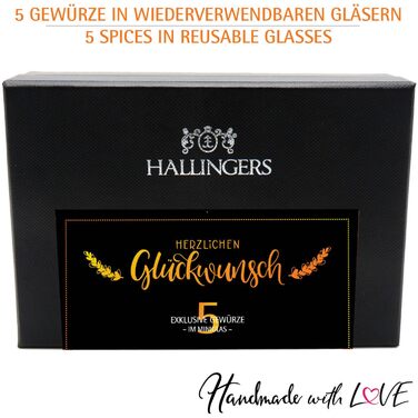 Набір із 5 спецій Herzlichen Glückwunsch в подарунковій упаковці Hallingers