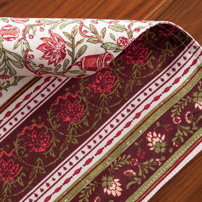 Бавовняні килимки для серветок, набір з 4 шт. , декоративні килимки для серветок, пасхальні килимки, що миються, для свят, вечерь, весни, літа (33 см x 48 см) (13 - Reveillon Au Jardin), 39Hermine 100