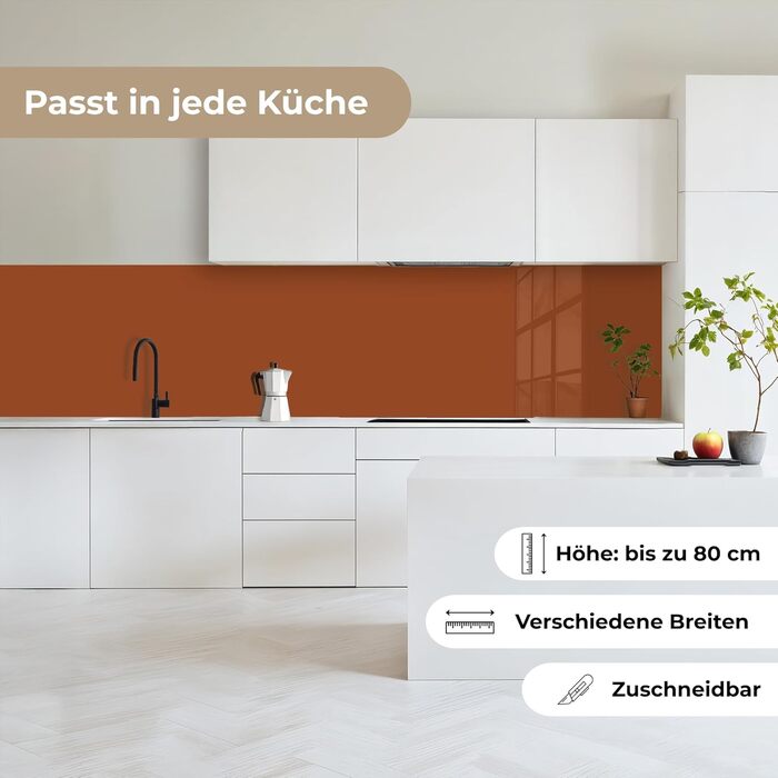 Кухонний фартух 60x250 см, самоклеючий фартух, кухонний фартух, кухонний фасад, самоклеючі кухонні фартухи - Осінь (Теракота - Коричневий, 60 x 400 см)