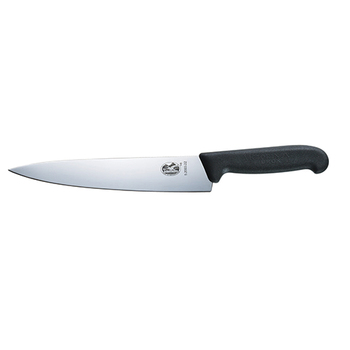Кухонный нож Victorinox Fibrox Carving лезвие 22см с черным цветом. Ручка