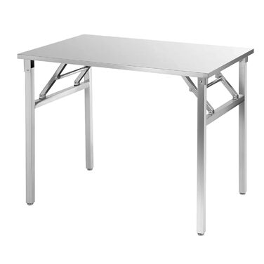 Складаний стіл з нержавіючої сталі для кемпінгу 120 x 60 см DELAUF